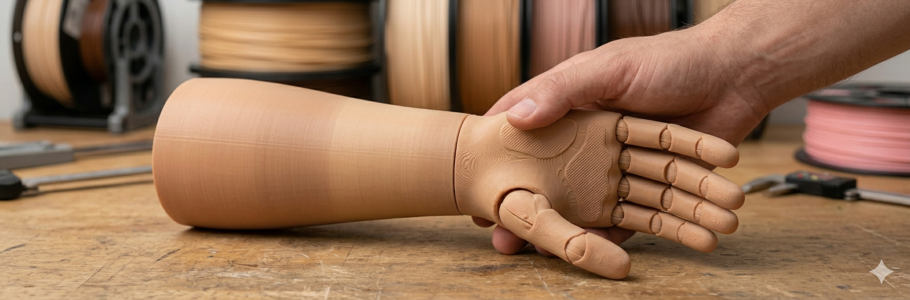 Imagen de caso de uso de prótesis impresa con PLA skin tone de 3DFils