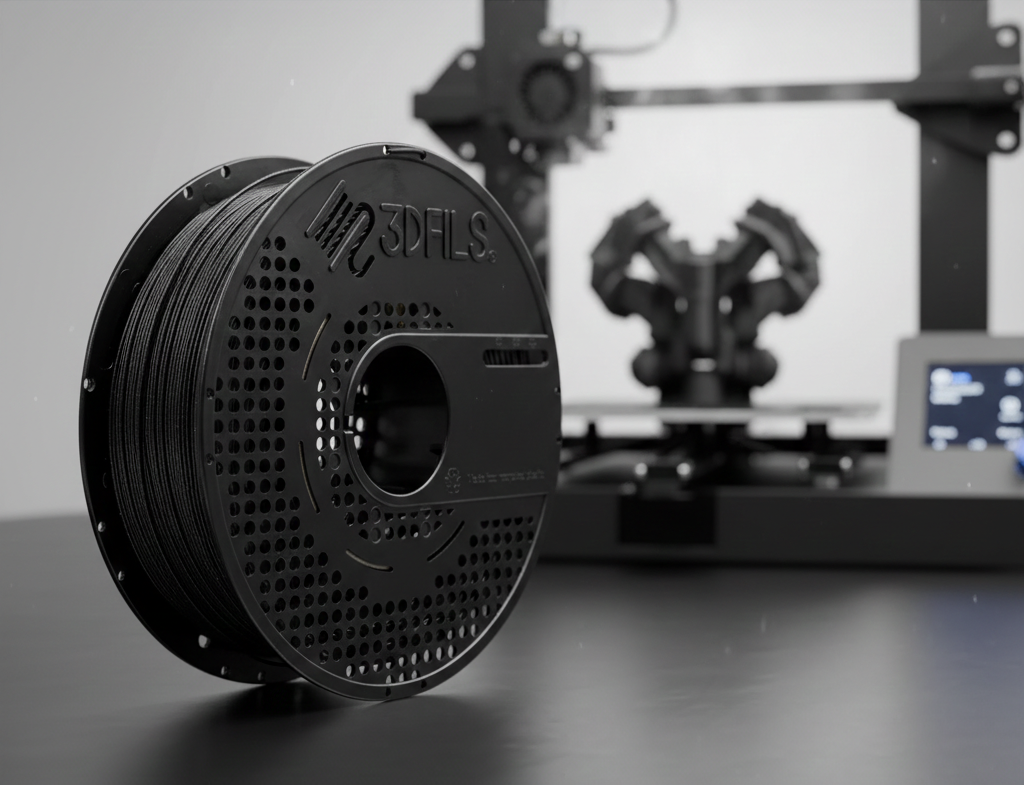 Filamento PETG-CF reforzado con fibra de carbono para impresión 3D técnica